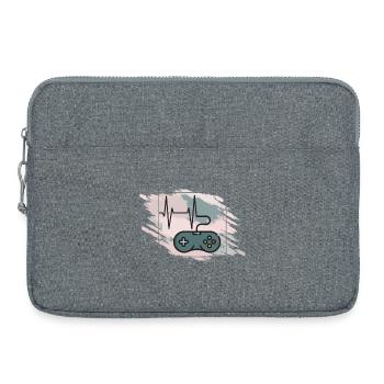 Herzschlag Gaming Controller Retro - Laptoptasche 15" - Grau meliert - Vorne