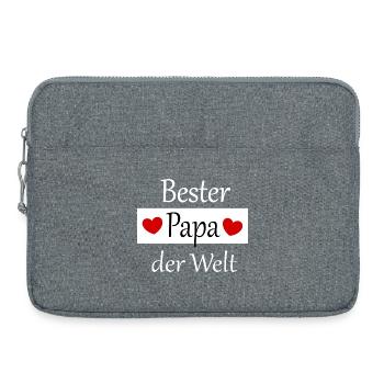 Papa cadeau de la fête des pères 2026 - Sacoche pour ordinateur portable 15 pouces - gris chiné - Devant