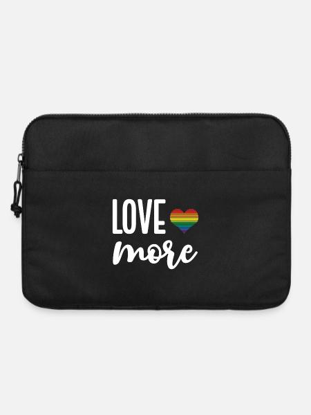 Mois de la fierté LGBT - Love More - Sacoche pour ordinateur portable 15 pouces - noir