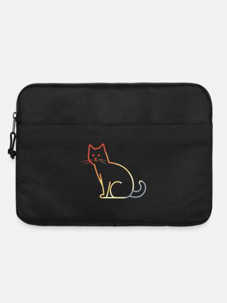 Katze Retro - Laptoptasche 15" - Schwarz