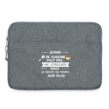 tablier de cuisine humoristique - Sacoche pour ordinateur portable 15 pouces - gris chiné - Devant