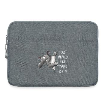 Drolliges Tapir I Tapir Spruch Cartoon - Laptoptasche 15" - Grau meliert - Vorne