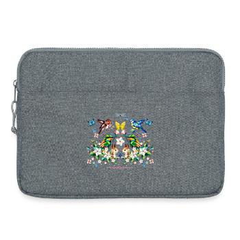 Frühlingszauber als buntes Frühlingsmotiv - Laptoptasche 15" - Grau meliert - Vorne