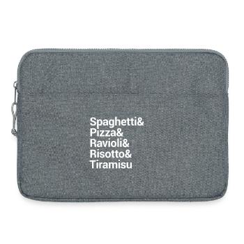 Conception de typographie culinaire italienne - Sacoche pour ordinateur portable 15 pouces - gris chiné - Devant