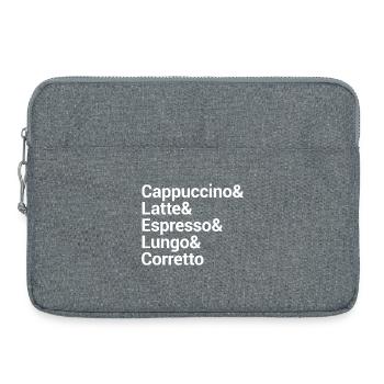 Kaffee-Stil Typografie Design - Laptoptasche 15" - Grau meliert - Vorne