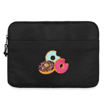 Donuts with Bite – Sweet Trio with Icing & Sprinkles - Laptop bag 15" - black - Front