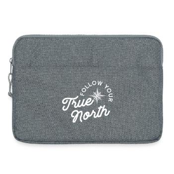 True North inspirierendes Zitat-Design - Laptoptasche 15" - Grau meliert - Vorne