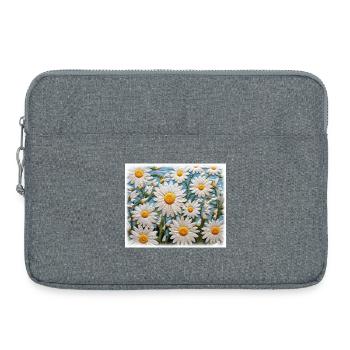 Daisy Garden Hobby Embroidery Design - Laptop bag 15" - heather grey - Front