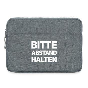 Bitte Abstand Halten Corona Krise Hinweis - Laptoptasche 15" - Grau meliert - Vorne