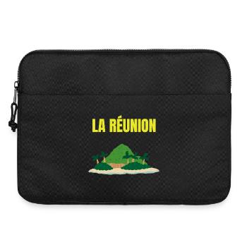 T-shirt île La Réunion tropicale - Sacoche pour ordinateur portable 15 pouces - noir - Devant