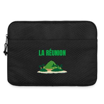 T-shirt île La Réunion tropicale - Sacoche pour ordinateur portable 15 pouces - noir - Devant