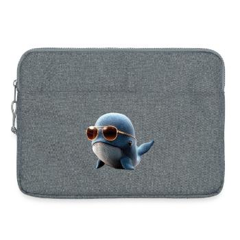 Baleine bleue Baleine Baleines bleues Baleines Chant Baleine Plongeur Baleines Océan - Sacoche pour ordinateur portable 15 pouces - gris chiné - Devant