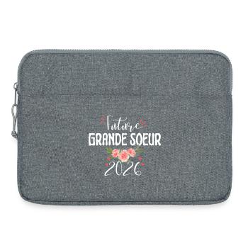 Future Big Sister 2026 Schwangerschaftsankündigung - Laptoptasche 15" - Grau meliert - Vorne