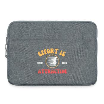 L’effort est attrayant - course à pied, gym, vêtements de sport - Sacoche pour ordinateur portable 15 pouces - gris chiné - Devant