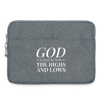 Gott Spruch Sprüche - Laptoptasche 15" - Grau meliert - Vorne