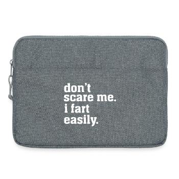Ne me fais pas peur, je pète facilement, humour sarcastique drôle. - Sacoche pour ordinateur portable 15 pouces - gris chiné - Devant