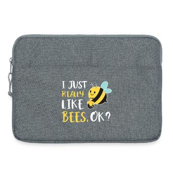 Fan de dessins animés Abeilles Mignonnes - Sacoche pour ordinateur portable 15 pouces - gris chiné - Devant
