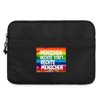 Menschenrechte statt rechte Menschen Statement - Laptoptasche 15" - Schwarz - Vorne