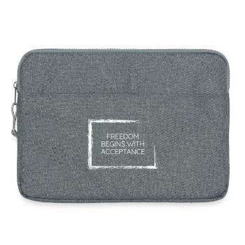 La liberté commence par la conception du t-shirt sagesse d’acceptation - Sacoche pour ordinateur portable 15 pouces - gris chiné - Devant