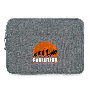 Pferderennsport-Entwicklung, Reitsport, Jockey, Sonnenuntergang - Laptoptasche 15" - Grau meliert - Vorne