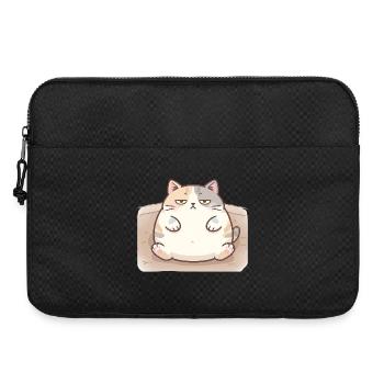Flauschige dicke Katze in Stillpose - Laptoptasche 15" - Schwarz - Vorne