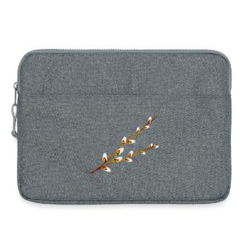 Branches délicates de manche de palmier – Motif printanier - Sacoche pour ordinateur portable 15 pouces - gris chiné - Devant