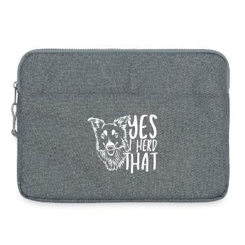 Wolfskopf mit handschriftlichem Text - Laptoptasche 15" - Grau meliert - Vorne