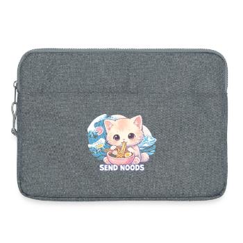 Ramen Cat Kanagawa - Laptop bag 15" - heather grey - Front