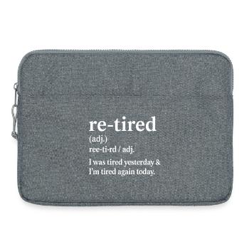 Définition de la pension de retraite Humour pour retraités Drôle - Sacoche pour ordinateur portable 15 pouces - gris chiné - Devant