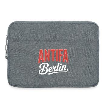 Antifa Berlin – Antifaschistischer Tee - Laptoptasche 15" - Grau meliert - Vorne