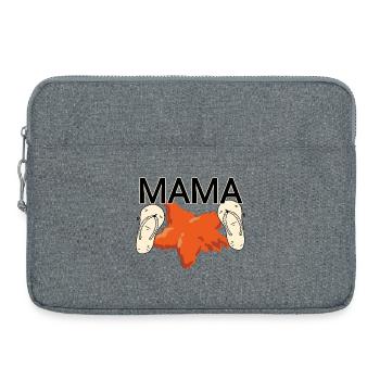Mom on the beach - Laptop bag 15" - heather grey - Front