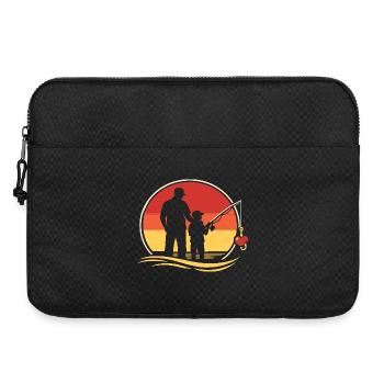 Silhouette de pêche de papa Chemise vintage pour la fête des pères - Sacoche pour ordinateur portable 15 pouces - noir - Devant