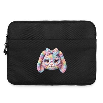 Hase Herzbrille Häschen Pastell Regenbogen Ostern - Laptoptasche 15" - Schwarz - Vorne