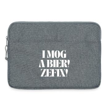 I mog a Bier! Zefix! - Laptoptasche 15" - Grau meliert - Vorne
