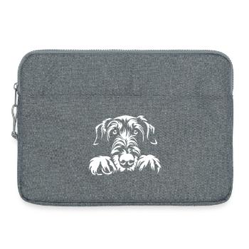 Irish Wolfhound Head "Black Edition" - Laptop bag 15" - heather grey - Front
