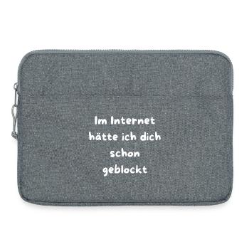 Schon geblockt Netz Meme Text - Laptoptasche 15" - Grau meliert - Vorne