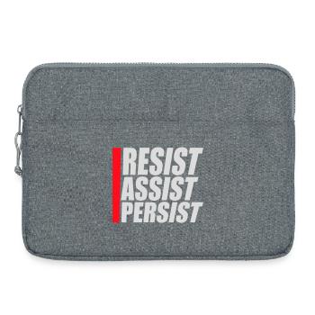 Resist Assist Persist Aktivismus Motivation Logo - Laptoptasche 15" - Grau meliert - Vorne