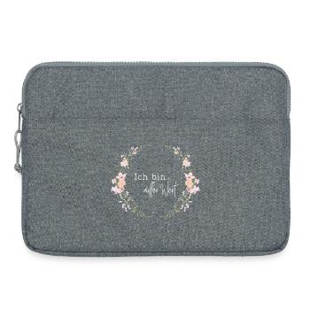 Ich bin voller Wert - Blumenkranz - Zur Geburt - Laptoptasche 15" - Grau meliert - Vorne