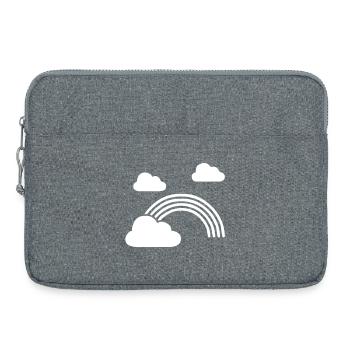 Rainbow with clouds - Laptop bag 15" - heather grey - Front