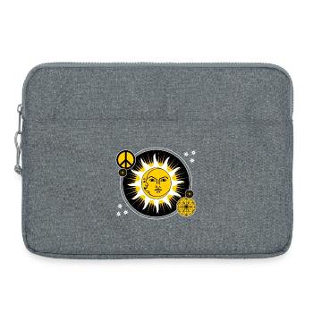 Géométrie sacrée du signe du soleil et de la lune / paix - Sacoche pour ordinateur portable 15 pouces - gris chiné - Devant