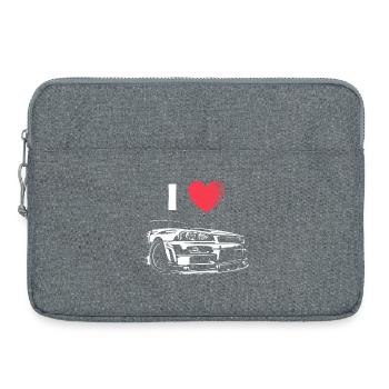 i love skyline car tuning gtr heart heart love - Laptop bag 15" - heather grey - Front