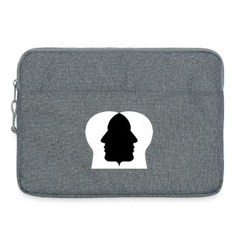 Double profile silhouette - Laptop bag 15" - heather grey - Front