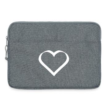Coeur Blanc Cadeau Blanc Saint Valentin - Sacoche pour ordinateur portable 15 pouces - gris chiné - Devant