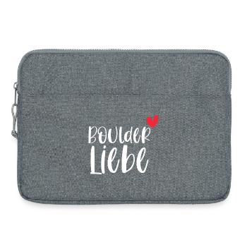 Bouldern Boulder Liebe Klettern Berge Geschenk - Laptoptasche 15" - Grau meliert - Vorne