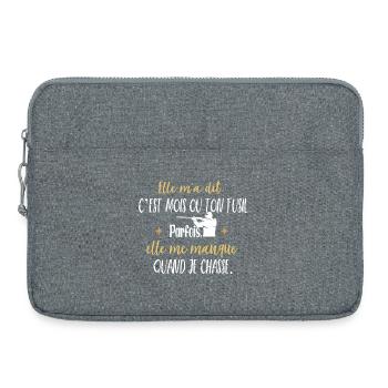 Humour Papy Chasse humoristique Papi Chasseur Tee - Sacoche pour ordinateur portable 15 pouces - gris chiné - Devant