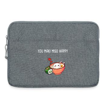 Kawaii Ramen You Maki Miso Happy - Laptop bag 15" - heather grey - Front