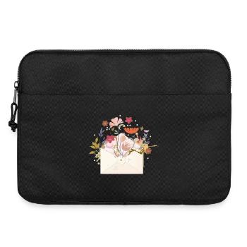 floraler Briefumschlag mit Blüten und Pflanzen - Laptoptasche 15" - Schwarz - Vorne