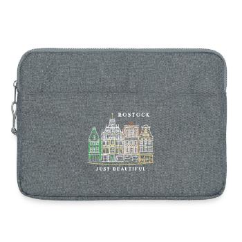 Rostock, Ostsee, Deutschland, Zeichnung - Laptoptasche 15" - Grau meliert - Vorne