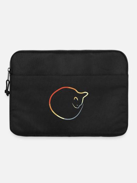 Katze im Retro Look - Laptoptasche 15" - Schwarz