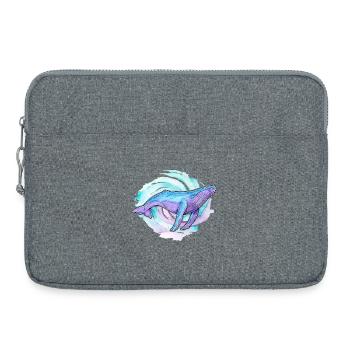 Humpback Whale Watercolor - Laptop bag 15" - heather grey - Front